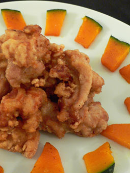 鶏の唐揚げとかぼちゃの素揚げ Fried Chicken and Pumpkin_f0087601_11542211.jpg