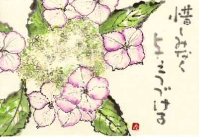 がくあじさい 惜しみなく 北川ふぅふぅの 赤鬼と青鬼のダンゴ 絵てがみのある暮らし がくあじさい 惜しみなく 北川ふぅふぅの 赤鬼と青鬼のダンゴ 絵てがみのある暮らし