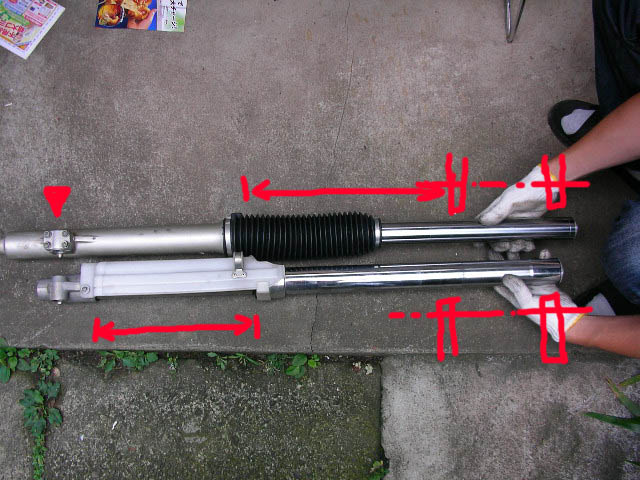 KDX125SR フロントフォーク交換 KDX220SRへ : STRAY TRAIL KDX125SR フロントフォーク交換 KDX220SRへ : STRAY TRAIL