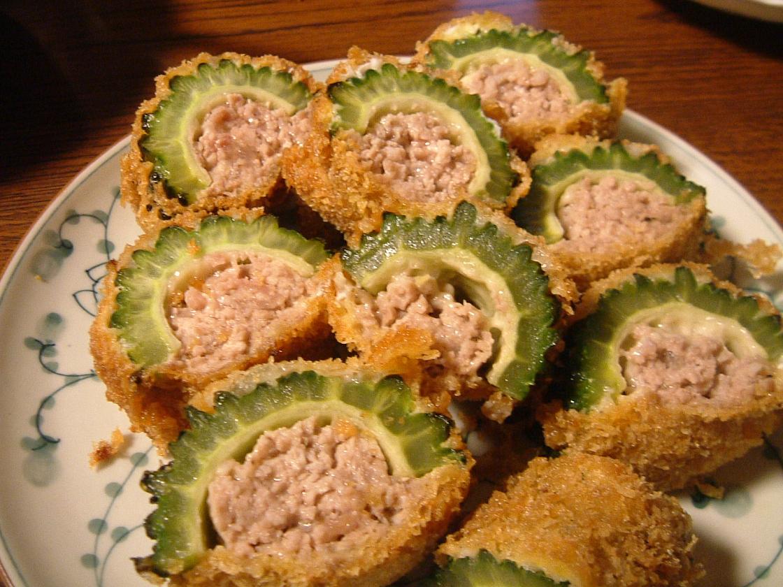 うち ごはん ゴーヤの肉詰めフライ Kikotei うち ごはん日記