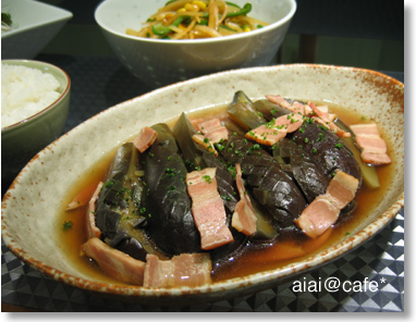 茄子とベーコンのﾄﾛﾄﾛ煮_a0056451_13215066.jpg