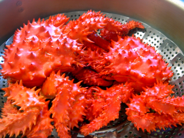 花咲蟹 蒸したら 真っ赤 になりました 魚屋三代目日記