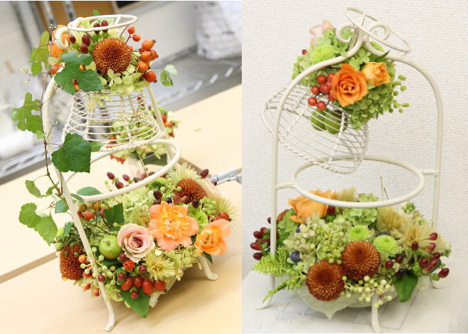 装花コース　ゲストテーブル　ベルと手のひらサイズで_a0042928_141161.jpg