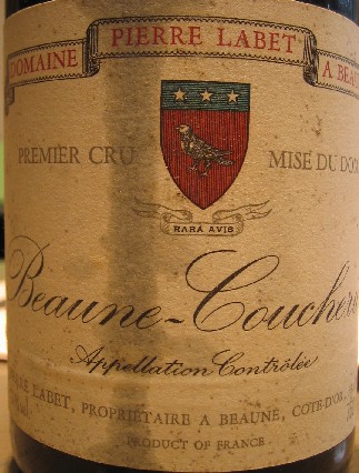 Beaune　Premier Cru Coucherias 1989/ Pierre Labet_c0013687_22515515.jpg