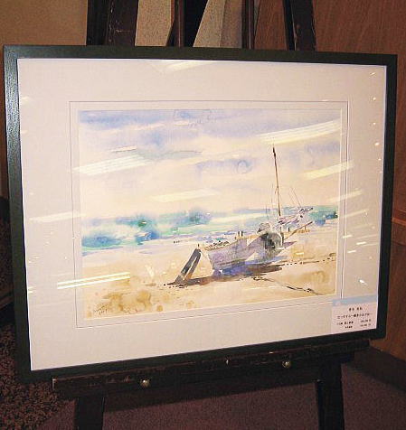 真作】絵画 三朗銘 水彩 窓辺の静物 色彩の饗宴 瑞々しい果実