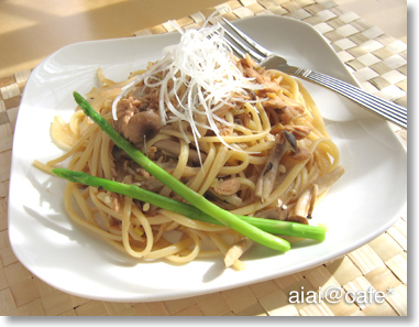 ネギオイルで♪ツナとキノコのパスタ_a0056451_1248381.jpg