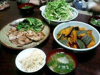 玄米ご飯＆かぼちゃの煮物_a0080406_20303136.jpg