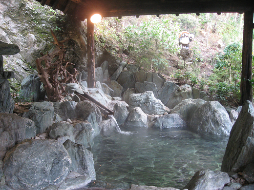 徳島県 新祖谷温泉ホテルかずら橋の天上露天風呂です こちらは混浴です 暇つぶし
