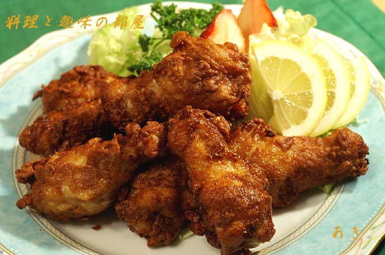 ウイングの唐揚げ／シャケイクラ茶漬けです。_b0033423_23302296.jpg