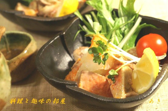 あん肝／鰺の塩焼き／和ス−プです。_b0033423_1584762.jpg