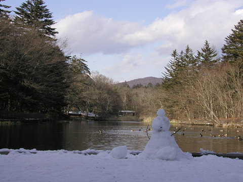 雲場の池に雪だるまがありました。_d0046531_1532435.jpg