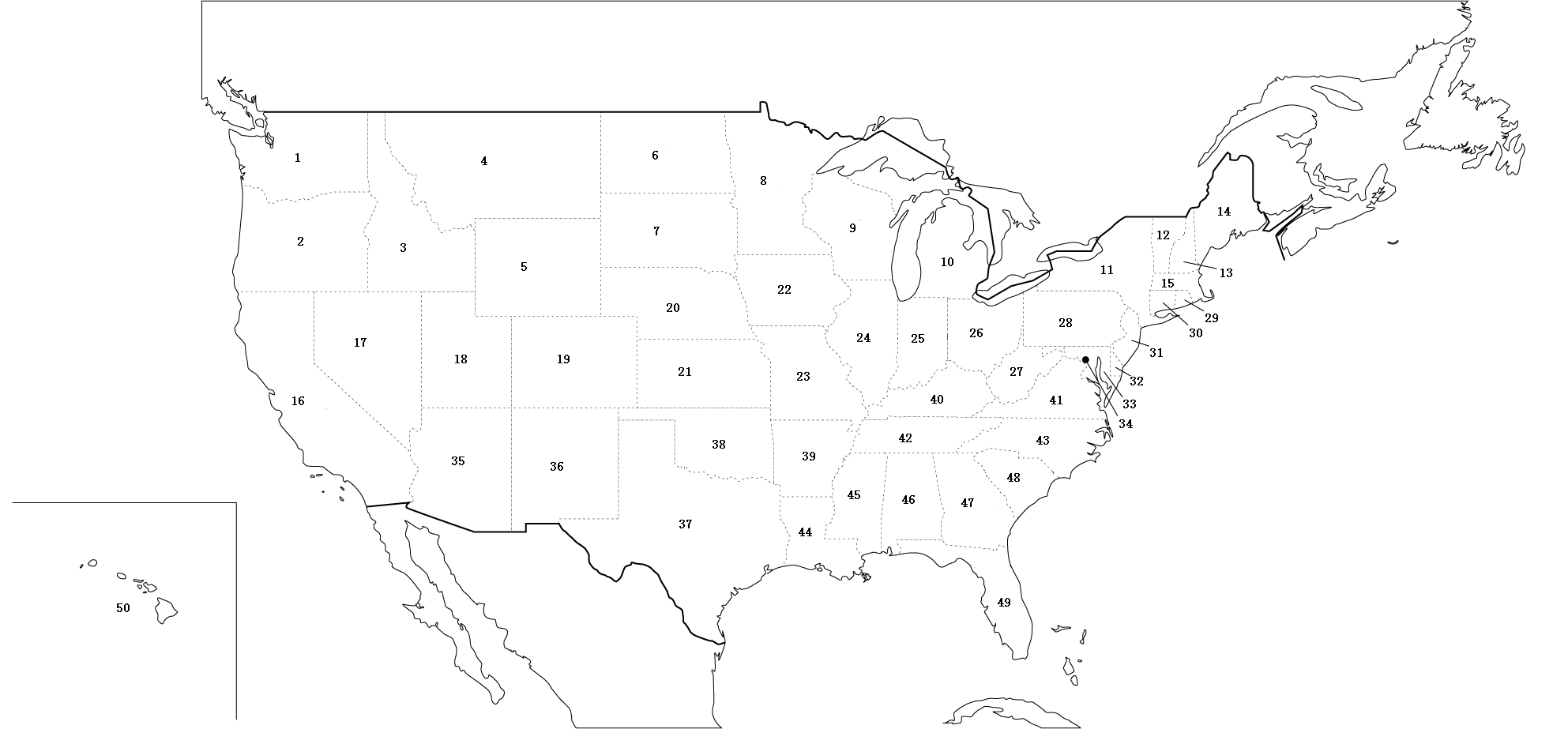 アメリカ合衆国 各州の所在地を覚える 資格をとろうよ