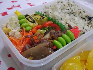 １月２２日のお弁当　牛肉と舞茸のしぐれ煮_a0075073_816292.jpg