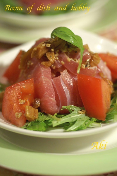 《カルボナーラあき風》《マグロとトマトのカルパッチョ》です。_b0033423_18543923.jpg
