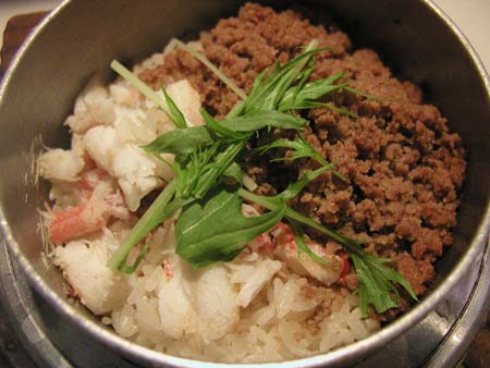 鳥へい 大須賀さん の 鶏と蟹の釜飯_f0053279_15512441.jpg