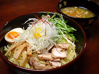 鶏白湯・塩つけそば(某店試作麺使用)@自作らーめん_f0080612_21414312.jpg