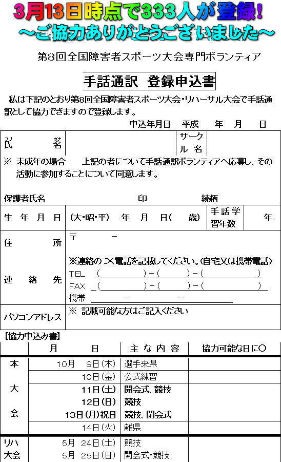 障害者スポーツ大会手話通訳登録者333人 目標の300人を超えました 大分県聴覚障害者センターブログ 障害者スポーツ大会手話通訳登録者333人 目標の300人を超えました 大分県聴覚障害者センターブログ