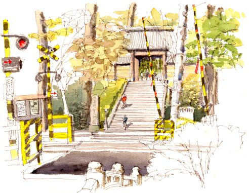 北鎌倉へスケッチに行きました。 : ロボコップの水彩画・我廊です