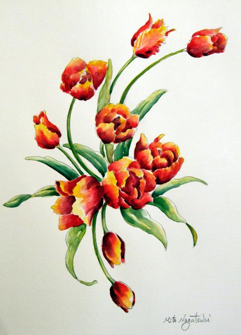 チューリップの絵 油絵画家 永月水人のart life チューリップの絵 油絵画家 永月水人のart life