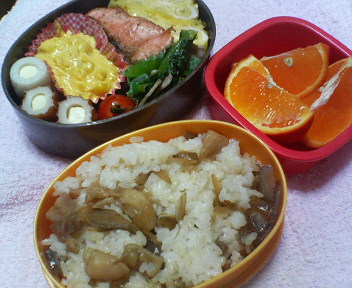 鶏ごぼうの混ぜご飯弁当_b0075817_8165576.jpg