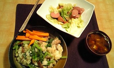 小松菜と豚肉の焼き飯_d0073192_2148478.jpg