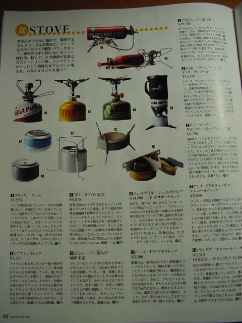 alcohol stove【鎧】ちび ビーパル6月号に掲載される。_f0113727_1050972.jpg