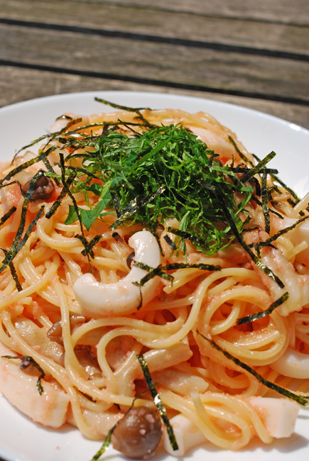 きのこ イカ In たらこスパゲッティ パパッと昨日の昼食です 魚屋三代目日記