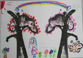 絵画(糸を使って描いた絵) 絵画(糸を使って描いた絵) ストリングデザイン 糸引き絵 : MORIのアトリエ