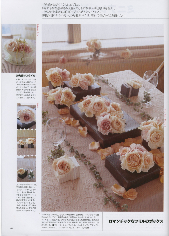 花時間 6月号 お持ち帰りできるゲストテーブル 一会 ウエディングの花