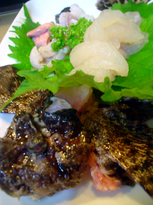 おこぜの刺身 寿し竹 グンジ家の食卓