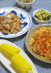 水曜日：　鶏ムネ肉とたまねぎのヴィネガー炒め、野菜なぽりたん_f0120980_935242.jpg