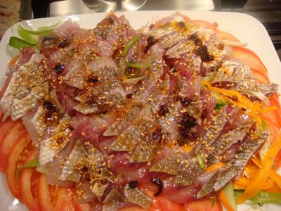 鯛で刺身を2色、2食・・・_d0100880_13663.jpg