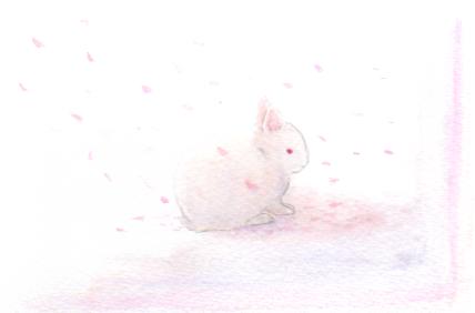 うさぎイラスト 陽 青色うさぎ