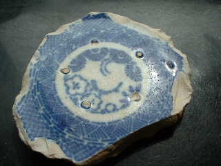 径24.3cm 大鉢 色絵 「花唐草文」 明治期頃