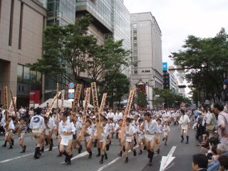 女子小学生ふんどし山笠祭り 