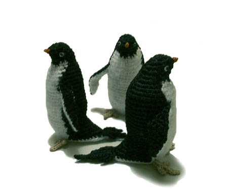 3羽のペンギン Penguin Amigurumi Wakakoの手編み三昧 3羽のペンギン Penguin Amigurumi Wakakoの手編み三昧