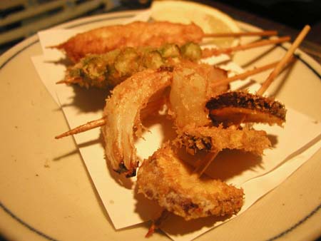 鳥へいさんの串揚げ四種類_f0053279_2111990.jpg