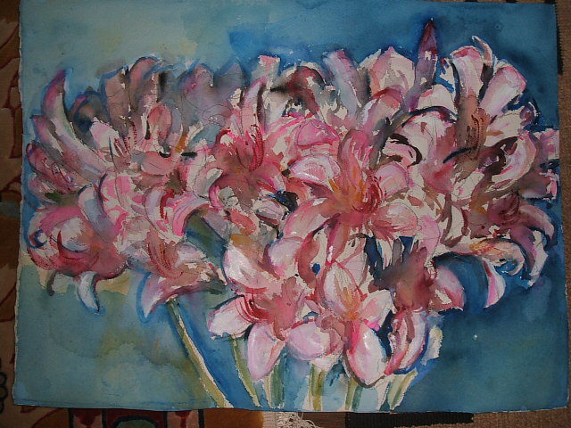 クロッキー「Ｋさん」と透明水彩画、お花、「きつねののこぎり」_f0113862_19551359.jpg