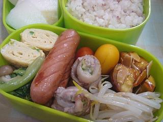 ９月１３日のお弁当　豚肉のねぎ塩ロール_a0075073_1413510.jpg