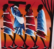 マサイ族の絵 マサイ族絵画スペシャル : アフリカに「思いやり」
