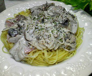 ベーコンと茸のクリームパスタ_c0095925_065420.jpg