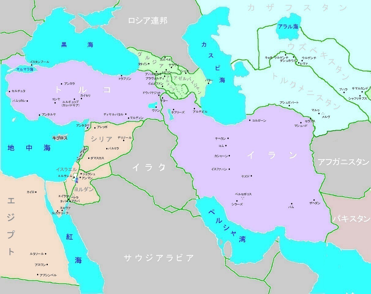 西アジア略地図 没関系 スナフキンの足跡