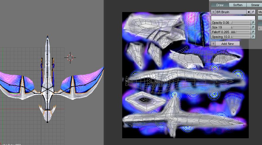 blenderドラゴンのローポリテクスチャペイント左右対称_a0011382_1718199.jpg