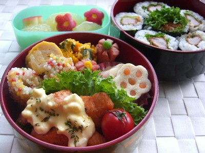 とんかつ巻きのお弁当♪_b0076424_8323798.jpg