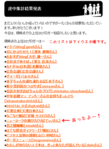 ミラクルが起きてます　アルファブロガー・アワード2007中間発表_b0007805_13544895.jpg