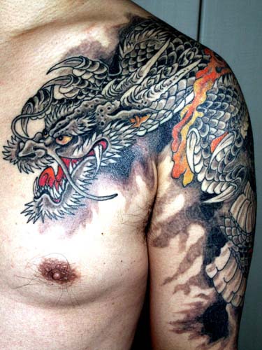 曙見切り 朦朧ボカシの 黒龍 刺青処 東京 初代彫心 曙見切り 朦朧ボカシの 黒龍 刺青処 東京 初代彫心