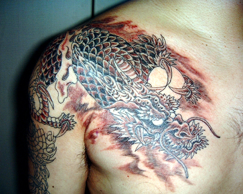 曙見切り 朦朧ボカシの 黒龍 刺青処 東京 初代彫心 曙見切り 朦朧ボカシの 黒龍 刺青処 東京 初代彫心