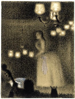 白と黒とが生む光～スーラ素描 : 玉乗りする猫の秘かな愉しみ