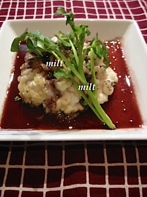 白子のソテー 赤ワインソース_c0156468_1434490.jpg
