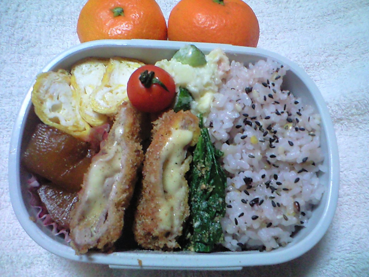 チーズ入りトンカツ弁当_b0075817_826526.jpg